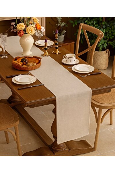 MiniStand Dining Table Runner Cotton Natural Raw Cloth Fabric Vintage Design Runner