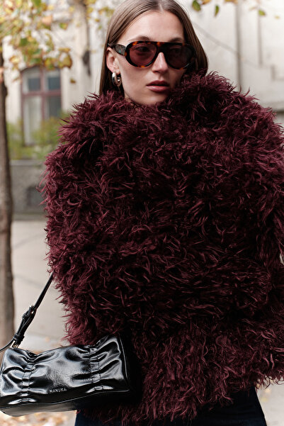 Manuka Mara Fur Jacket Burgundy