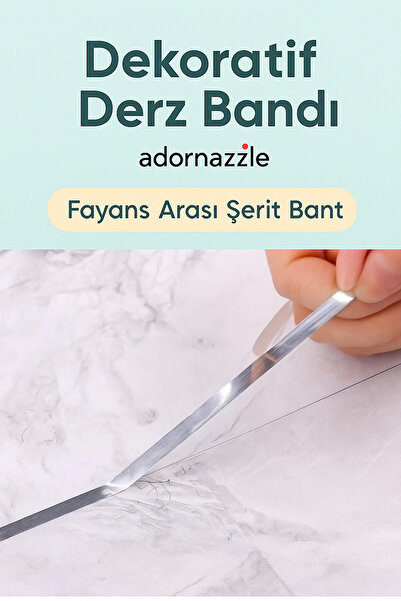 adornazzle Dekoratif Derz Bandı, Fayans Arası Şerit Bant, Kendinden Yapışkanl...