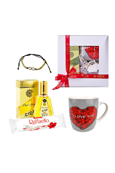 velve Pachet cadou Aroma of love,parfum arabesc,praline,bratara,cana,in cutie...