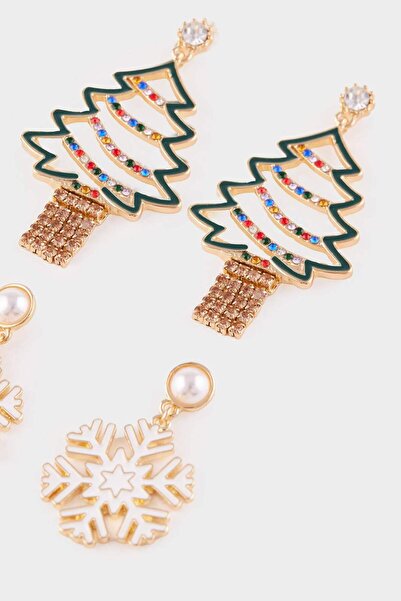 DeFacto New Year Themed Women's 2-Piece Earrings F7413Axns