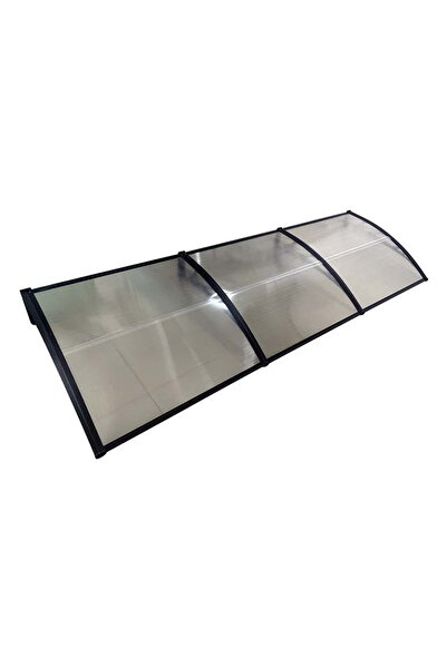 MAPROFI Door canopy 300x60cm awning shelter roof black-transparent