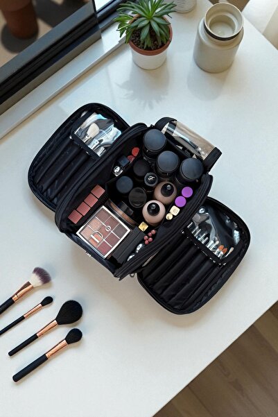 Kityuu Wingbag Large Makeup Bag with Brush Compartment |   Multi-Purpose Makeup Brush Organizer Cosmetic Bag