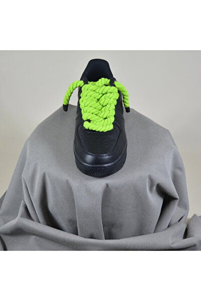 Nike Pantofi Sport Air Force 1 Low Custom Rope Laces Verde Monster-Siret gros verde neon