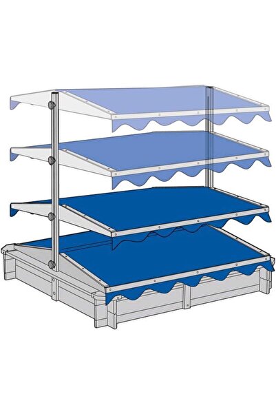 Playtive Junior Sandpit with Sun Shade & Ice Cream Parlour large wooden sandbox digging box