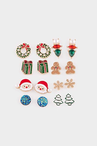 DeFacto New Year Themed Women's 8-Piece Earrings F7410Axns