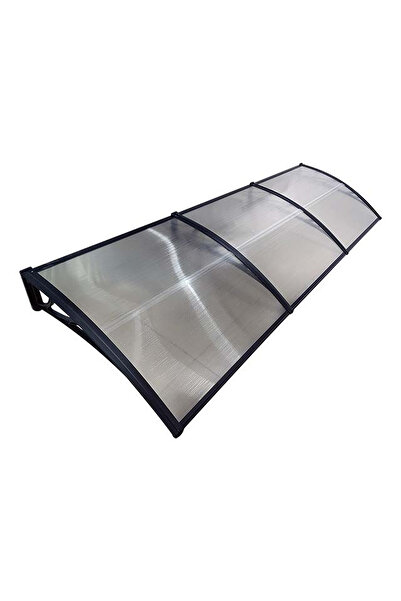 MAPROFI Door canopy 300x60cm awning shelter roof black-transparent