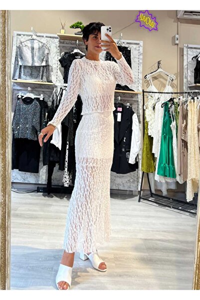 Tamor Butik Dantel Mini Astarlı Uzun Etek