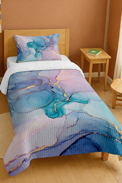 EVPANYA bumbac 100% Set de pătură pentru o singură persoană cu model Opal Gold Mix