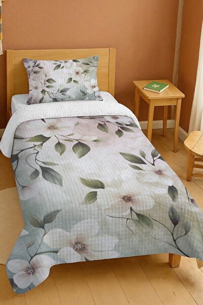 EVPANYA Σετ μονόκλινο πικέ με σχέδιο λουλούδια από 100% βαμβάκι