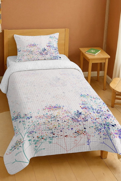 EVPANYA 100% памучен комплект чаршафи за единично легло с пролетен шарж