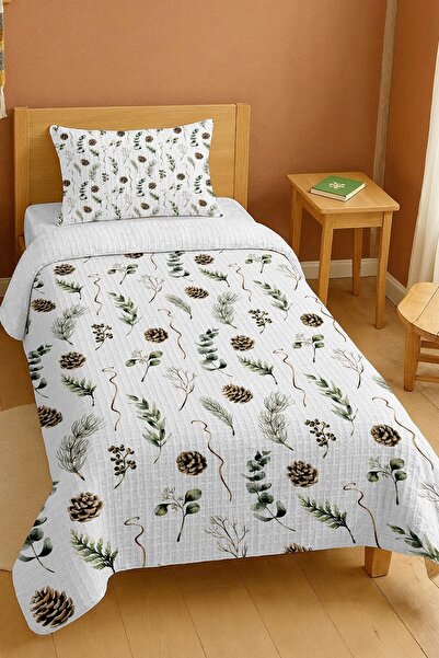 EVPANYA طقم بيكيه فردي بنمط الإيقاع من الأوكالبتوس والصنوبر مصنوع من القطن بنسبة 100%