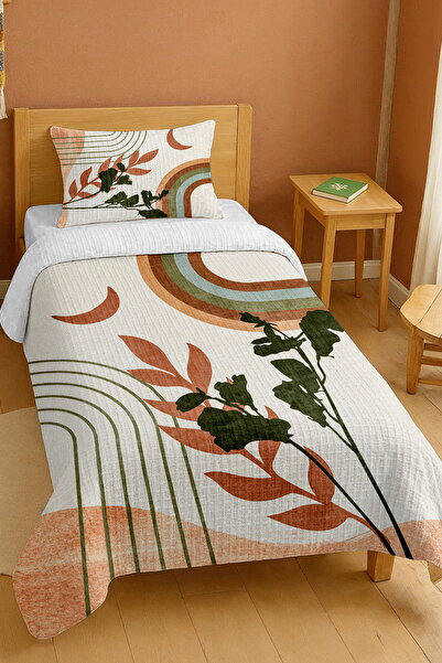 EVPANYA طقم بيكيه فردي بنمط قوس قزح وقمر بألوان باستيل بوهيمية مصنوع من القطن...