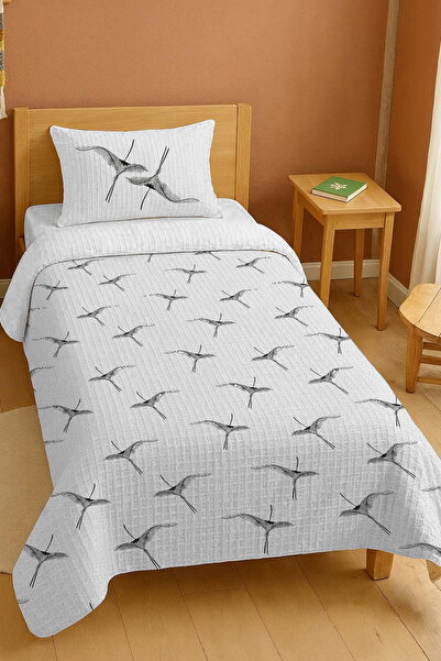 EVPANYA طقم بيكيه فردي منقوش بنمط طيران العنقاء مصنوع من القطن بنسبة 100%