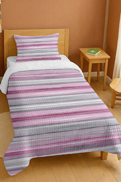 EVPANYA 100% Cotton Dusty Rose and Gray Flow Pattern Single Pique Set