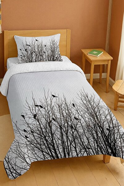 EVPANYA طقم بيكيه فردي منقوش بنمط الرمال على أغصان الشجر مصنوع من القطن بنسبة...