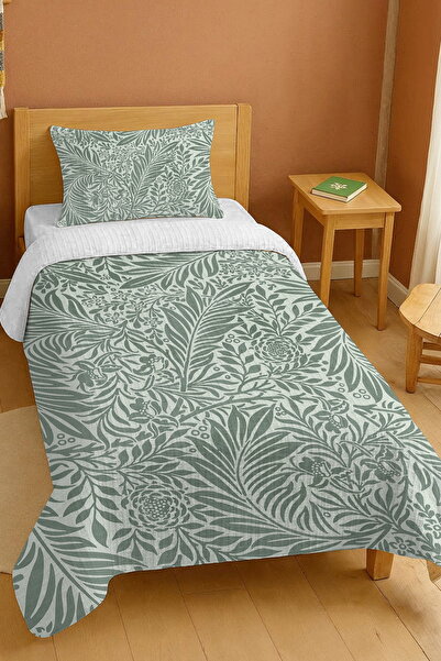 EVPANYA bumbac 100% Set de pătură pentru o persoană cu model de frunze boeme ...