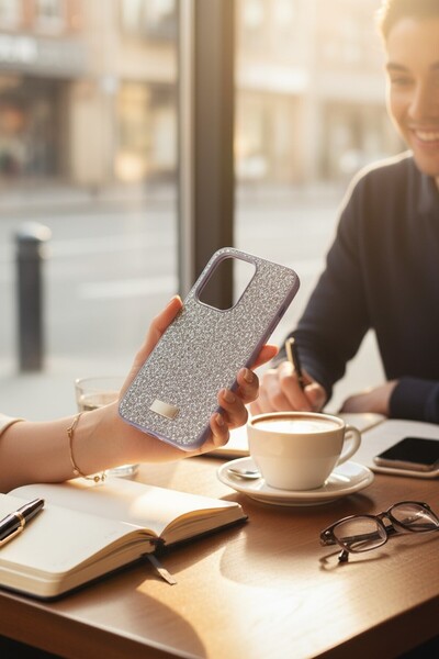 Genel Markalar Oppo Reno 13 5G Kırçıllı Taşlı Venüe BTU Silikon Kapak