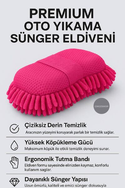 Premium Oto Araç Yıkama ve Cila Sünger Eldiveni – Çiziksiz Derin Temizlik İçin Profesyonel Araç Bakı