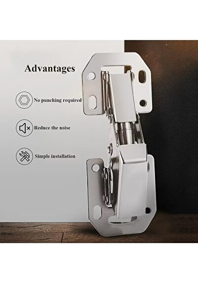 Generic 2pcs 90 Degree Spring Hidden Cabinet Hinges - Surface Mount Frameless With Screws No Slots