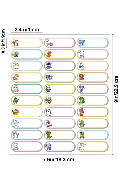 Generic 8 Sheets 240 Stickers Cute Kids' Name Labels - Waterproof Writable Self-Adhesive for Water Cups