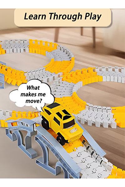 Generic Engineering Track Toy Car,334-Piece Engineering Track Building Set,Electric Engineering Railcar
