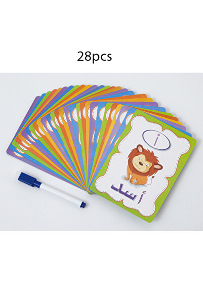 EHOME 28 قطعة من بطاقات ABC التعليمية مع أقنعة حيوانات، بطاقات أقنعة أبجدية م...