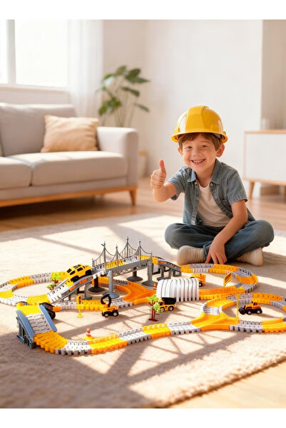 Generic Engineering Track Toy Car,334-Piece Engineering Track Building Set,Electric Engineering Railcar