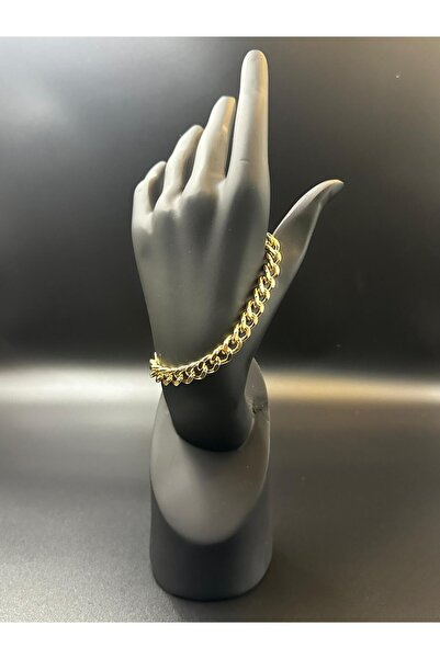 Kadın zincir gold renk çelik kararmaz 14k pinterest marka model tasarım bileklik