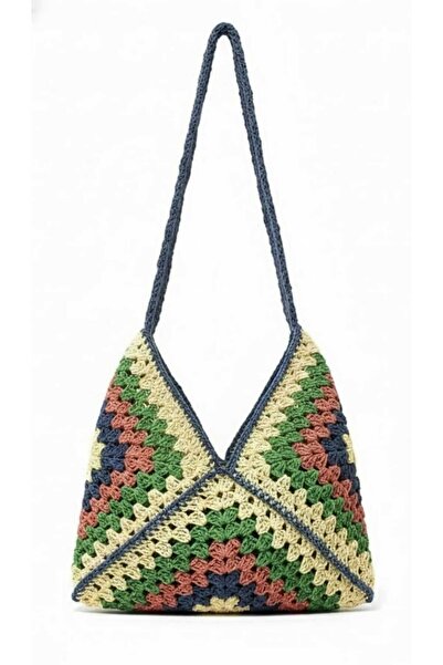 ELİMİN EMEĞİ Özgür Kız Model Kağıt ip Tığ İşi El Örgüsü Çanta