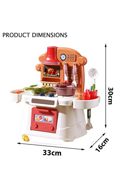Generic Kitchen Playset, Kitchen Pretend Play Toy Set with Sound & Light, Cookware and Food