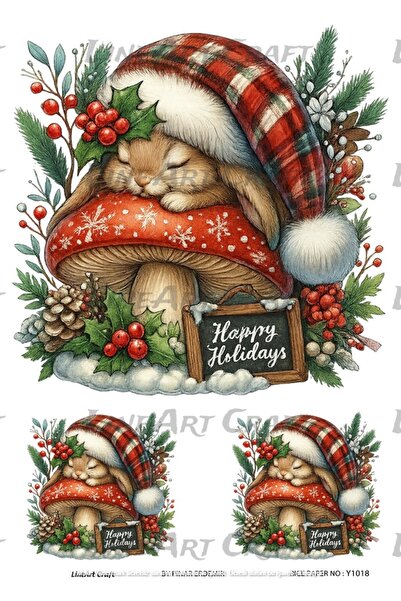 LİNEART ورق ديكور نحاسي بنمط السنة الجديدة رقم: Y1018- 29x42 سم