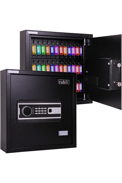RUBIK خزانة مفاتيح رقمية (42 مفتاحًا)، خزنة مفاتيح إلكترونية مثبتة على الحائط...