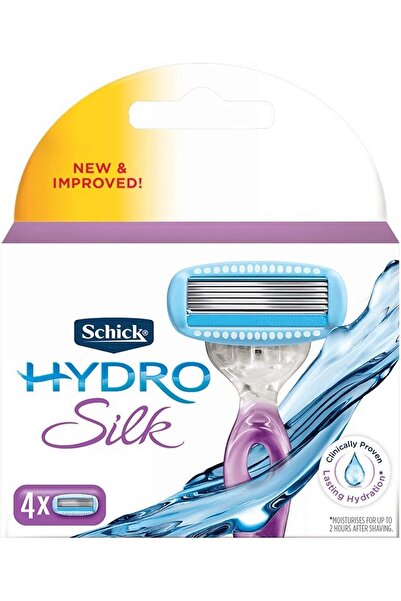 Schick شفرات حلاقة مرطبة من هيدرو سيلك للنساء مع خطاف استحمام، عبوة من 4 قطع
