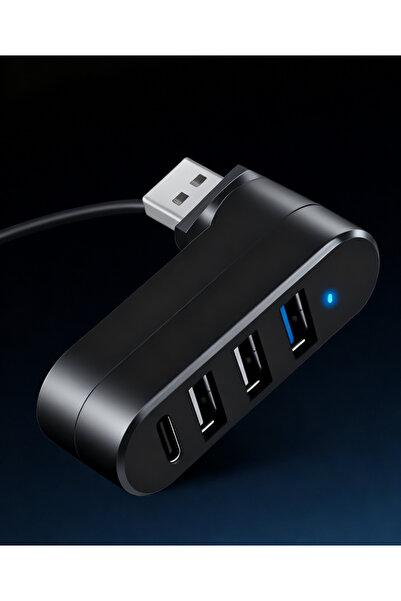 Generic 4-Port USB Hub Degree Rotatable, USB Splitter Expander for Laptopand ...