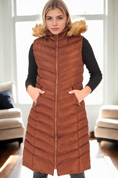 Dewberry Z9684 Vest-Light Brown