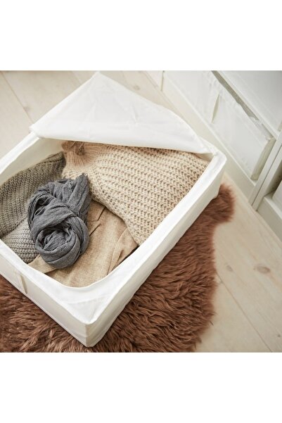 IKEA SKUBB Storage Case (White, 43x53x19 cm) – Foldable & Breathable Organizer for Clothes & Linens