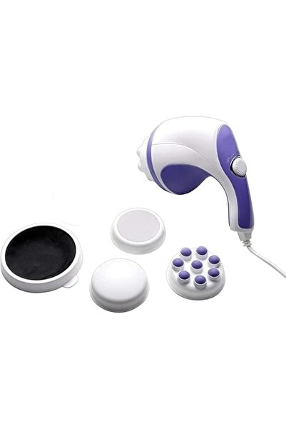 Relax Smart Professional Corded Body Massager with 4 Interchangeable Heads, White