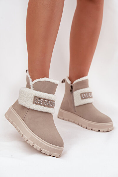 Lee Cooper Women's winter boots made of nubuck with fur LCJ 25 01 3739 Light gray 41