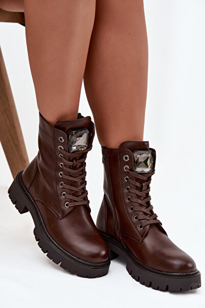 BOTO Women's work boots with chocolate eco-leather decoration Karessa 37