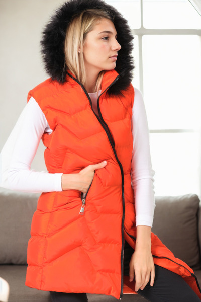 Dewberry Z9761 Vest-Orange
