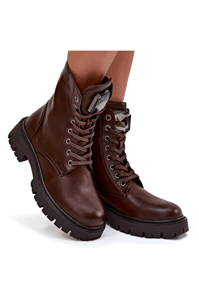 BOTO Women's work boots with chocolate eco-leather decoration Karessa 37