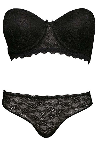 Pierre Cardin Γυναικείο Μαύρο 4642 Underwire Unpadded Strapless Bra Panty - Σ...