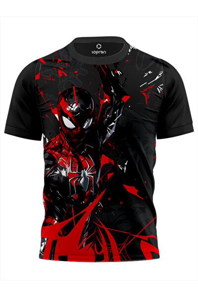 Lopron Örümcek Desen Antreman Forma Gym UFC t-shirt Spider Tişort