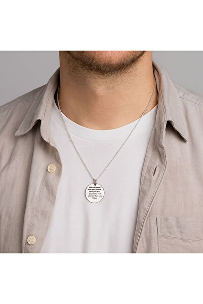 Onixbox Personalized Necklace with Motivational Message, Unisex – Stainless Steel, Laser Engraving