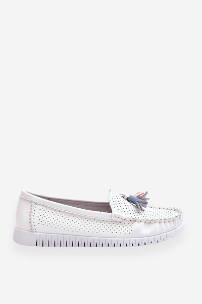 Evento Women's genuine leather loafers White Lanzarot 38