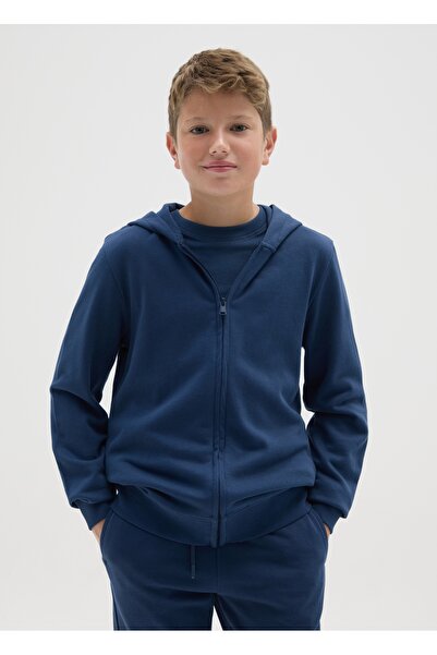 Ovs Boys' Blue Hoodie with Zip