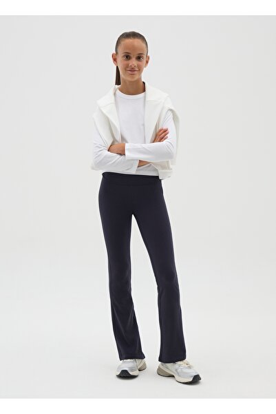 Ovs Girls' blue cotton regular fit trousers