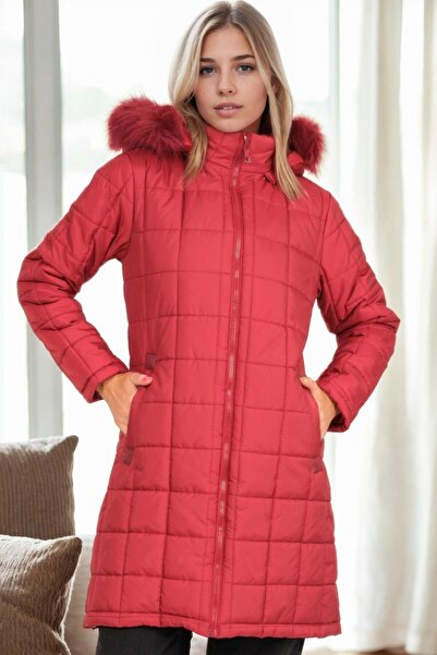 Dewberry Z9653 Coat-Burgundy