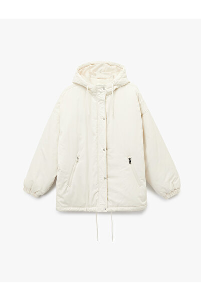 Koton Zippered Long Sleeve Water Repellent K Hooded Anorak Inflatable Sports Coat